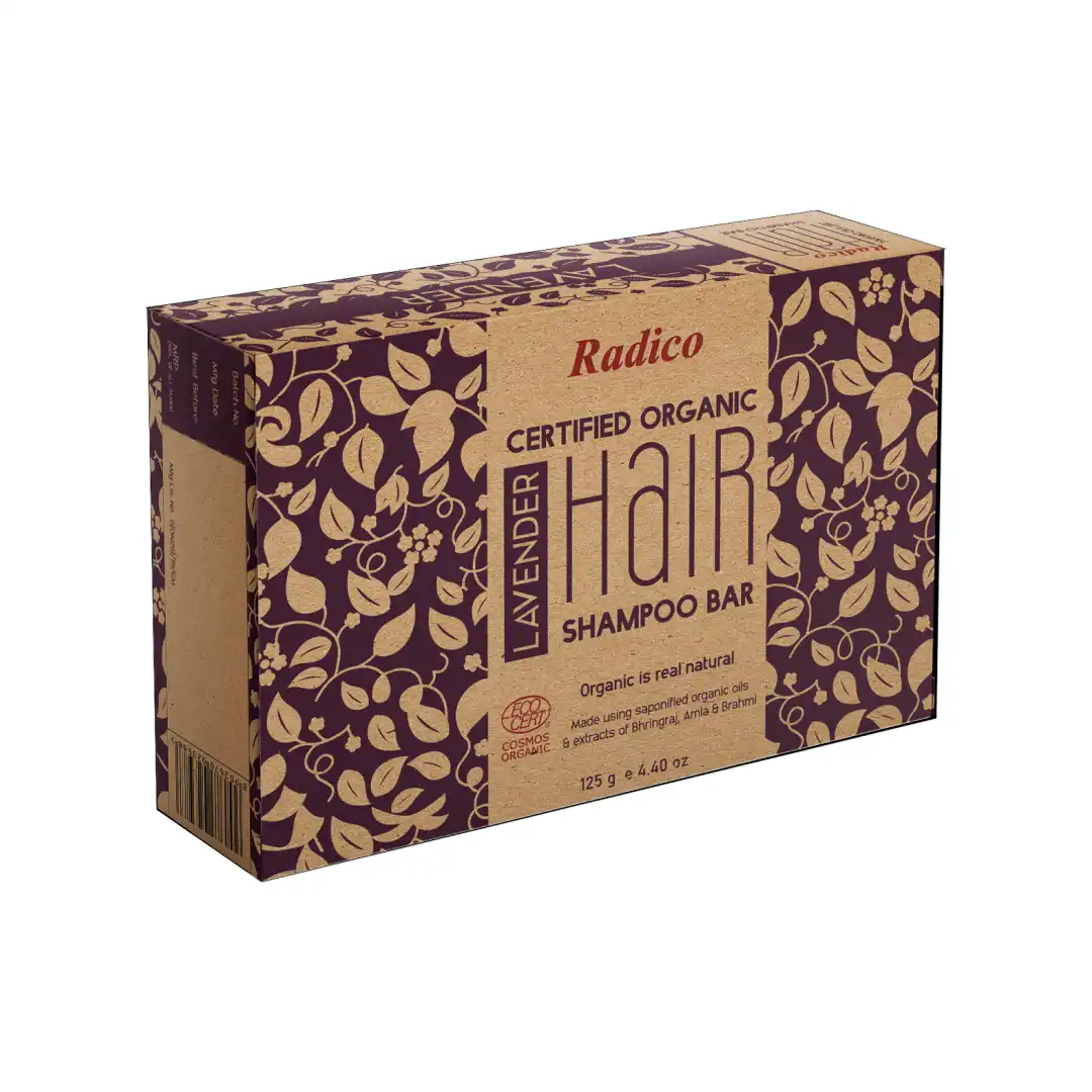 Radico Certified Organic Hair Lavender Shampoo Bar, 100% Safe &amp; Gentle for Hair, For Everyday Use (125g)